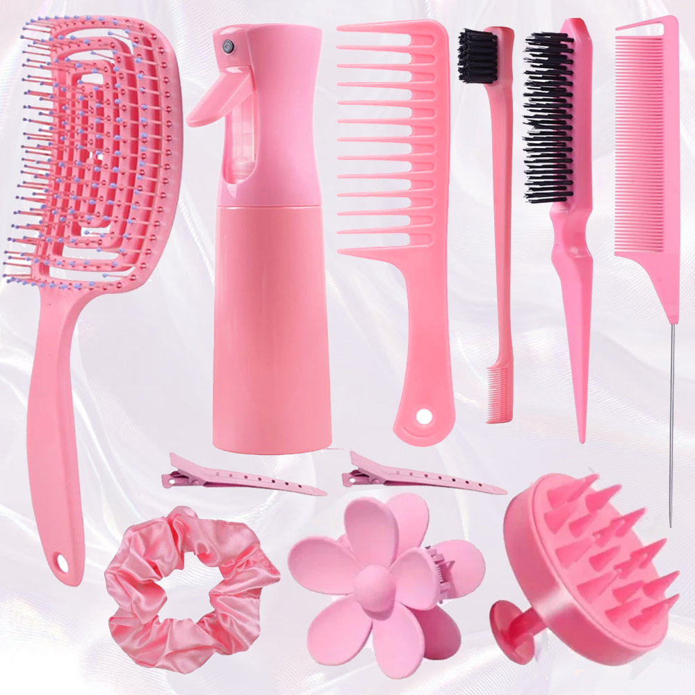 Dry Brush Body - 11 pcs Hair Brush Set, Detangler