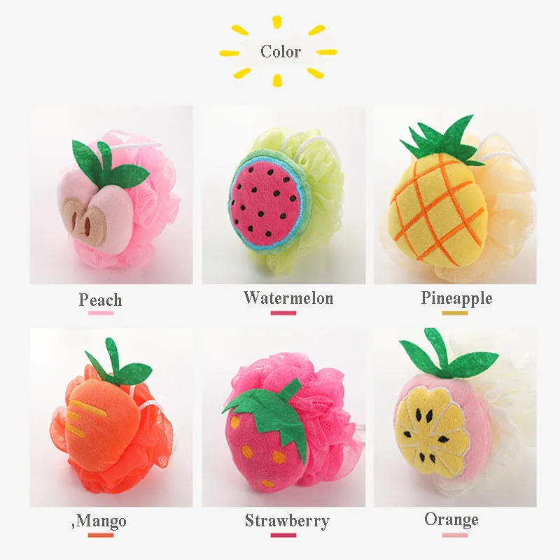 Cartoon Fruit Bath Ball Sponge - Dry Brush Body 리뷰 및 가격